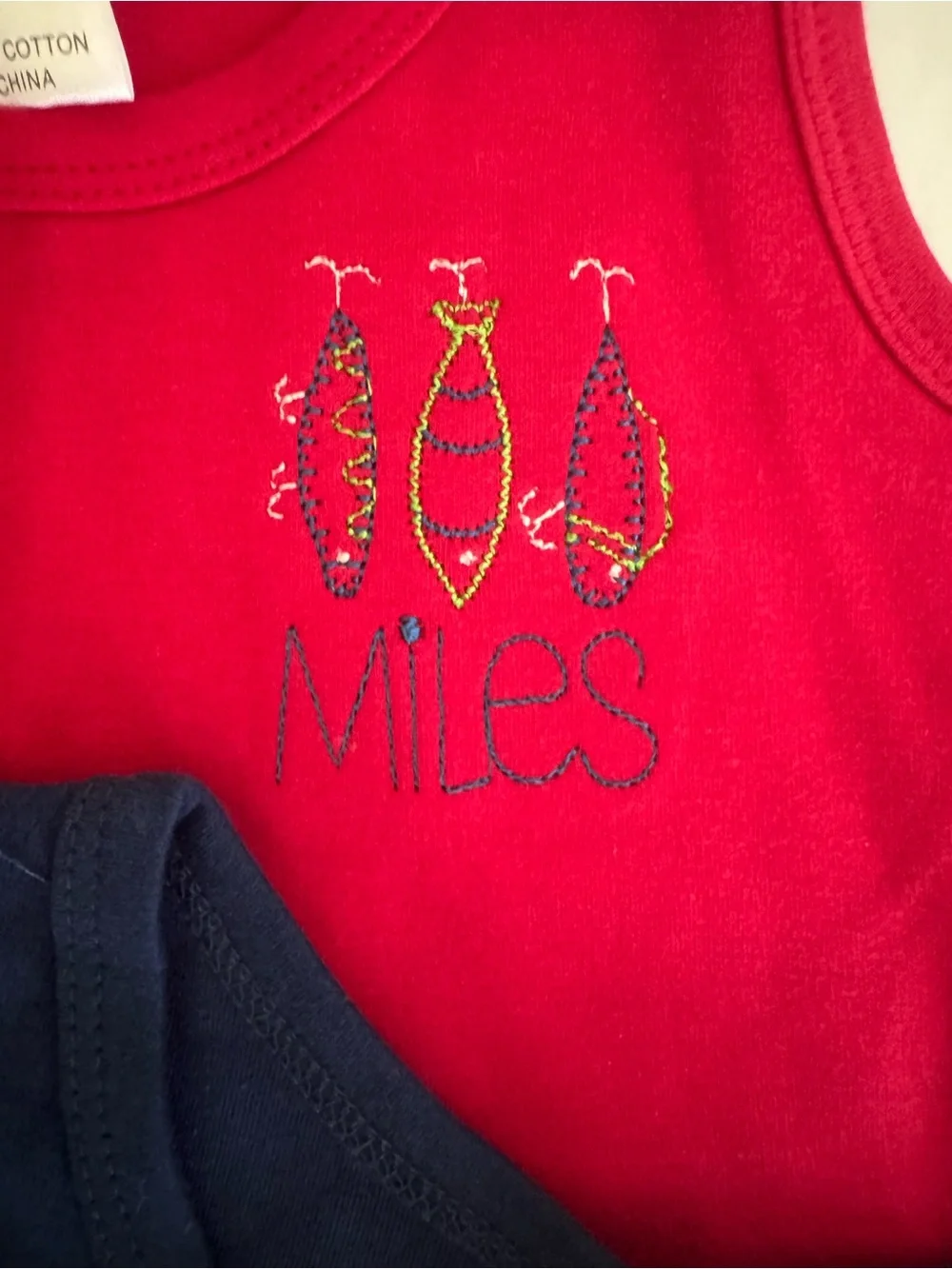 “Miles” embroidered summer sets.